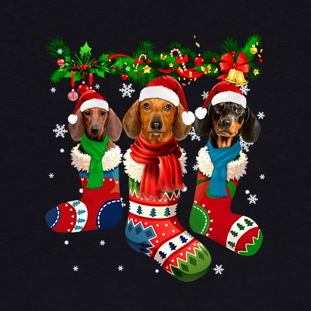 Dachshund In Christmas Sock by Buleskulls 